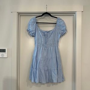 Shein | Mini Milkmaid Dress in Baby Blue